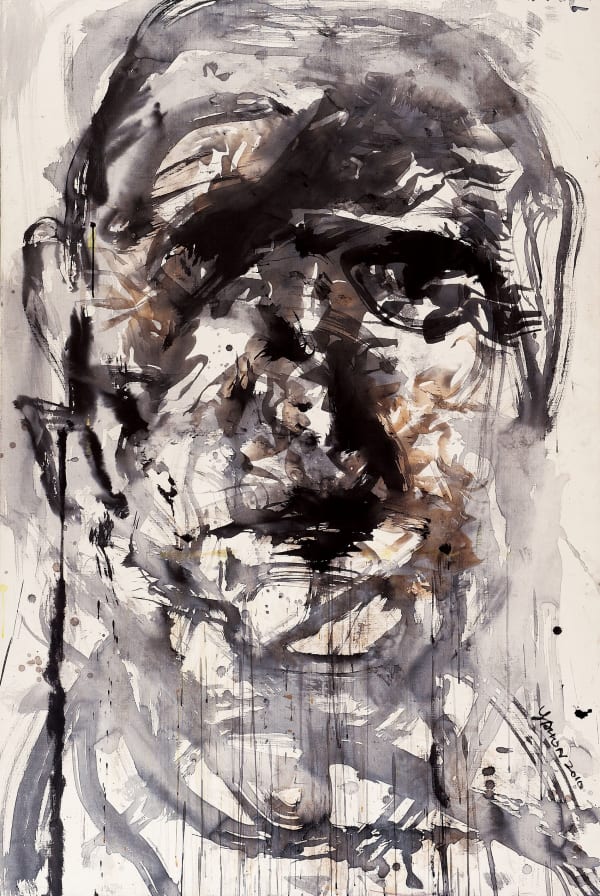 YAHON CHANG 张耀煌 Sentient Beings series: Prophet 众生相系列：先知, 2010 Ink and acrylic on canvas 水墨 丙烯 画布 200 x 145 cm